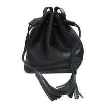 Black Plain Tassel Design Pouch Sling Bag For Women