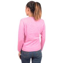 Pink V Neck Pullover Sweater for Women