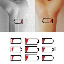 Mobile Phone Battery No Electricity Prompt Temporary Tattoo Sticker