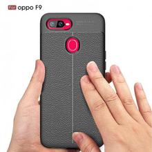 OPPO F9  Auto Focus Soft Rubber Leather Finish Back Cover Case