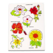 Kconnecting kids Flowers Learning Tray Puzzle with Knob for kids