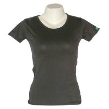 Black Cotton Solid T-Shirt For Women