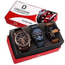 SALE- Decode Combo of 3 Analogue Multicolor Dial Mens and Boys Watches-Combo
