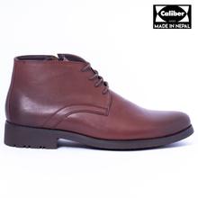 Caliber Shoes Leather Wine Red Lace Up Lifestyle Boots For Men - ( L 409 )
