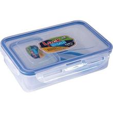 Aafno Pasal Navisha  Ski Lock & Seal 800Ml + 125Ml Plastic Lunch Tiffin Box (Clear)