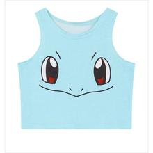 Pokemon Crop Top Women Camis Pikachu Squirtle Bulbasaur