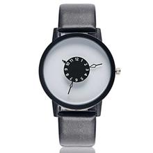 Black/White Turntable Casual Unisex Analog Watch