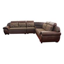 Sunrise Furniture HS-55 L-Shape Wooden Sectional Sofa - Dark Brown