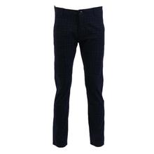 Slim Fit Check Chinos Pant For Men-Dark Blue