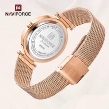 NAVIFORCE NF5018 Elegant Butterfly Pattern Diamond Stainless Steel Mesh Strap Quartz Watch For Women