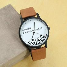 Tan Brown Strap White Printed Dial Unisex Analog Watch