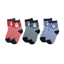 Combo Of 3 Pair Printed Socks For Kids -Red/Blue