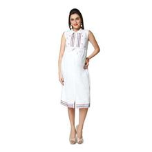 Nine Maternity White Collared Printed Dress  For Women - 5431