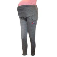 Grey Solid Stretchable Maternity Pants For Women