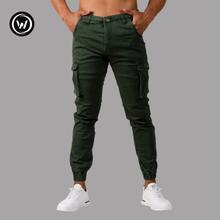 Wraon Dark Green Premium Stretchable Cotton Box Joggers For Men