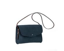 Cley Hill Peacock Blue Solid Suede Sling Bag For Women