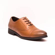 Caliber Shoes Leather Tan Brown Lace Up Formal Shoes For Men - ( K518L)