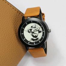 Black Dial Printed Trendy Analog Watch For Men-Brown