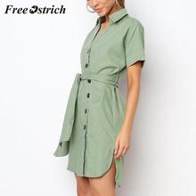 Free Ostrich 2019 Turn Down Collar Elegant Sexy Buttons