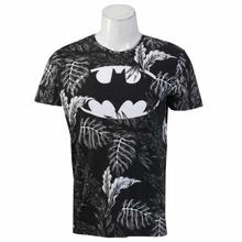 Black/White Batman Printed Round Neck T-Shirt For Men