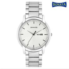 Sonata Analog Silver Dial Men's Watch - NC7007SM02A