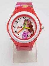 Barbie Soft Strap Analog Watch For Kids - Red