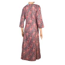 Plain Straight Kurti with Flowral thread worked Designed - Pink base Buttom Flow