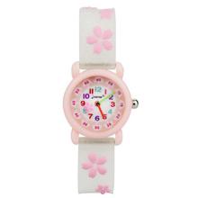 Kids Watch Cute Waterproof Wristwatch With 3D Floral Band