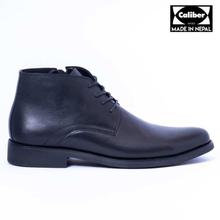 Caliber Shoes Leather Black Lace Up Lifestyle Boots For Men - ( L 409 )