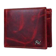 WILDBUFF Wine Red RFID Protected Men's Leather Wallet