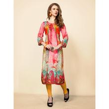 Stylee Lifestyle Pink Rayon Printed Kurti - 5015