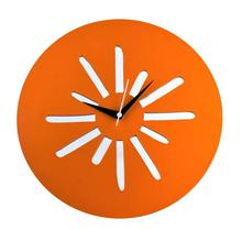 Orange Circular Contemporary Analog Wall Clock
