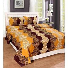 Homefab India Dreams 140 TC Polycotton Double Bedsheet with 2 Pillow Covers - Modern, Maroon