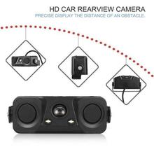 Auto Waterproof Camera Lens 12V-24V HD Car Rearview Camera with Parking Sensor Reversing Radar Camera Night Vision Sound Tip