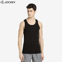 Jockey Black/Neon Cotton Round Vest For Men -  FP04-01