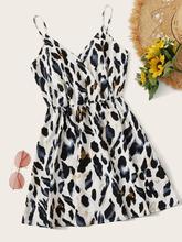Leopard Print Flare Swing Slip Dress