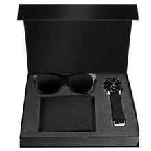 LORENZ Combo Of Black Men's Wallet ,Sunglasses & Watch