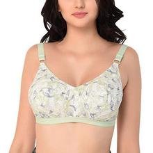 Glus Green Printed Full Coverage, 100% Pure Cotton, Full Cup Bra