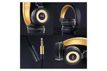 PTron Mamba Stereo Wired Headphone With Mic For All Smartphones (Black/Gold)