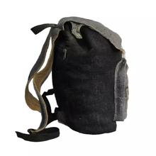 Black/Grey Hemp Flap Lock Backpack- Unisex