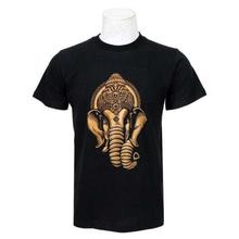 Black Ganesha Printed 100% Cotton T-Shirt For Men - 017