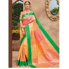 Stylee Lifestyle Peach Banarasi Silk Jacquard Saree (1798)