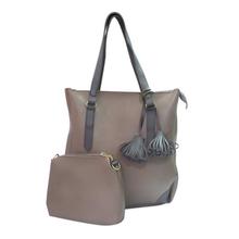 Crepe Pink Solid 2in 1 Tote Bag For Women