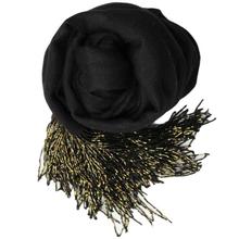 Black Beads Tassel Pashmina Shawl For Women