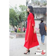 Red Double Layer A Cut Kurti For Women