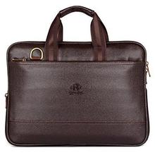 The Clownfish Vegan Leather 8 Ltr Dark Brown Laptop Briefcase (40 x 30