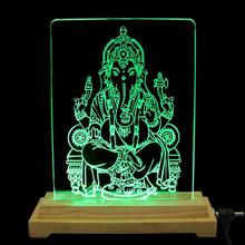LED Lamp Green Acrylic Ganesh Electric Showpiece