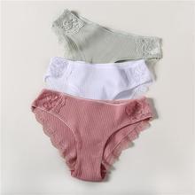 Cotton Panty 3Pcs/lot Solid Women's Panties Comfort