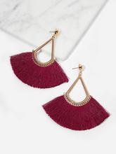 Fan Tassel Drop Earrings 1pair