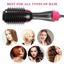 One Step Portable Salon Electric Blow Hair Curler Dryer and Styler Comb Oval Hot Air Brush Straightener Volumizer with Ionic Technology for Women